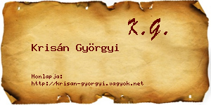 Krisán Györgyi névjegykártya